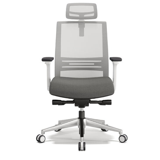 Axel Beyaz plastik iskeletli file döşemeli hareketli kollu ayarlanabilir mekanizmalı ofis yönetici koltuğu müdür koltuğu fileli koltuk