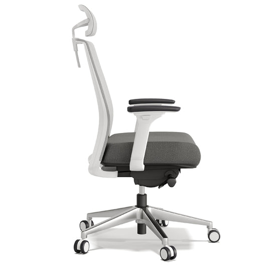 Axel Beyaz plastik iskeletli file döşemeli hareketli kollu ayarlanabilir mekanizmalı ofis yönetici koltuğu müdür koltuğu fileli koltuk