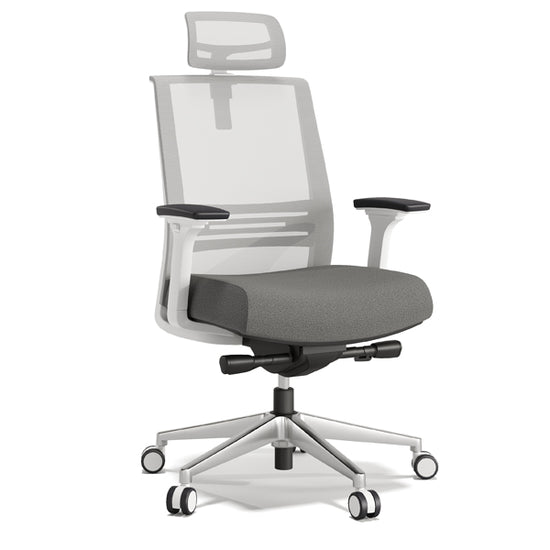 Axel Beyaz plastik iskeletli file döşemeli hareketli kollu ayarlanabilir mekanizmalı ofis yönetici koltuğu müdür koltuğu fileli koltuk