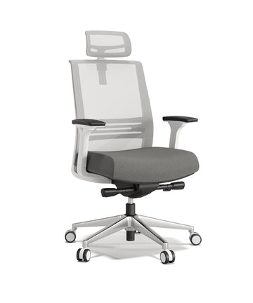 Axel Beyaz plastik iskeletli file döşemeli hareketli kollu ayarlanabilir mekanizmalı ofis yönetici koltuğu müdür koltuğu fileli koltuk