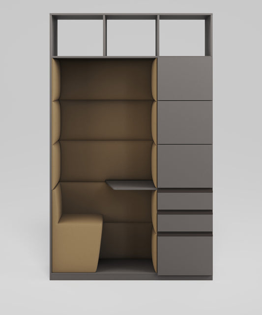 Layer Tek Kişilik Çalışma Modüllü Dolap